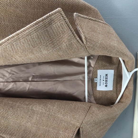 Mishow Wool Coat Knee Length Button Front Small - Picture 2 of 16